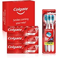 Los mejores  - Colgate Kit Blanqueante con Pasta de Dientes Max White Luminous (3 x 75 ml) y Cepillo Blanqueador Max White One 360…